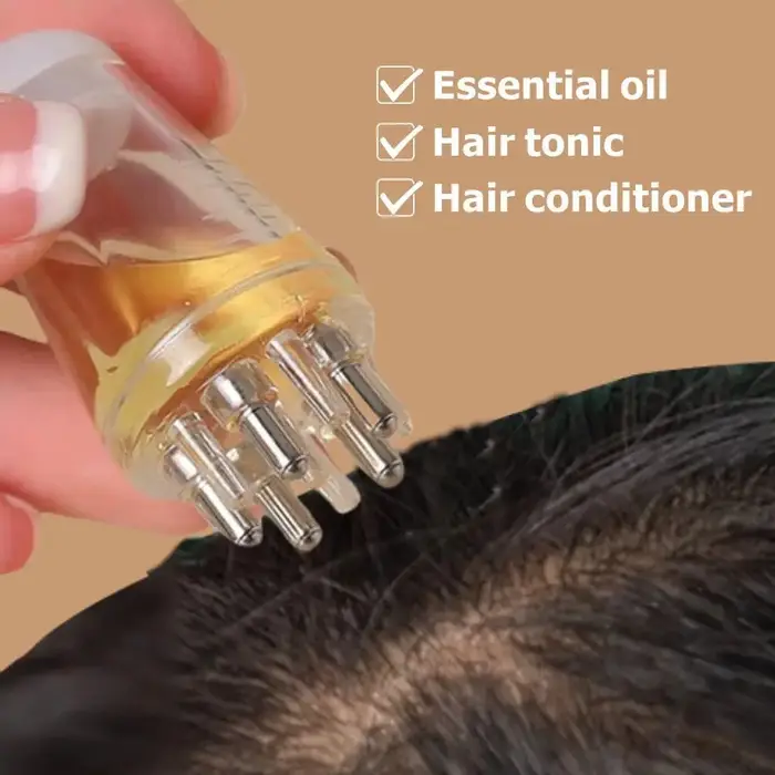 Applicateur d'huile capillaire – Peigne de massage du cuir chevelu pour soins et relaxation des cheveux