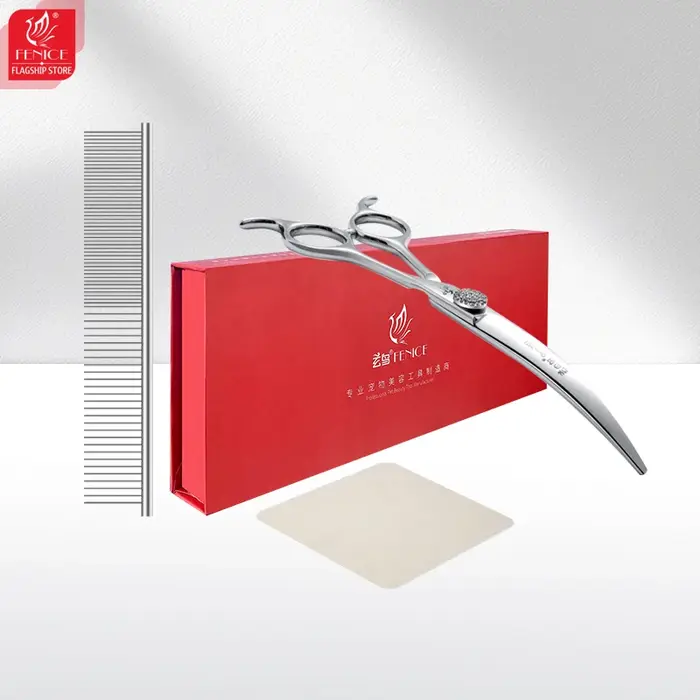 Fenice Professional Ciseaux incurvés super grands 6,5/7,5 pouces 45 ° Ciseaux incurvés pour coupe
