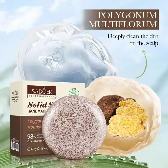 Barre de shampoing Polygonum, savon biologique pour le nettoyage en profondeur des cheveux, contrôle du sébum, renforce les racines des cheveux, shampoing pour soins capillaires, 1 à 5 pièces