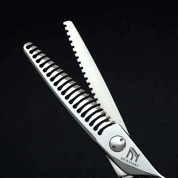 Ciseaux de barbier professionnels MURASAKI, ciseaux amincissants à Double dent de 6.0 pouces, techno