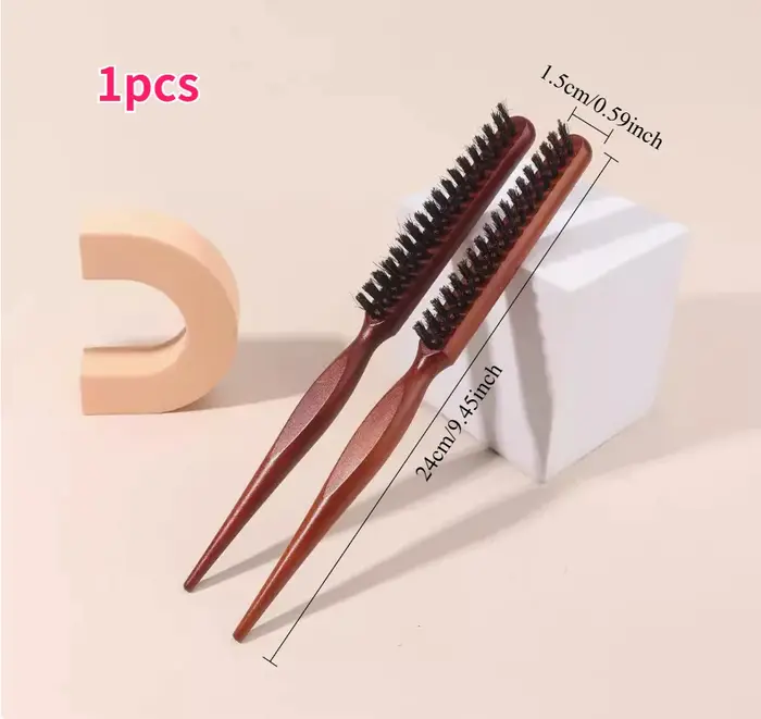 Peigne rond professionnel antistatique à poils cylindriques pour cheveux bouclés