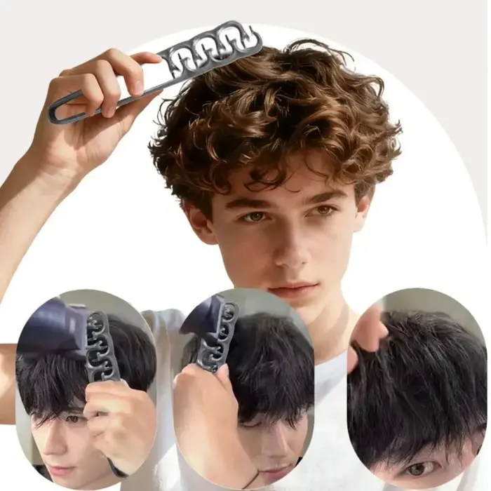 Kit d'outils de coiffure pour cheveux bouclés pour hommes et femmes - Peigne texturant volumisant