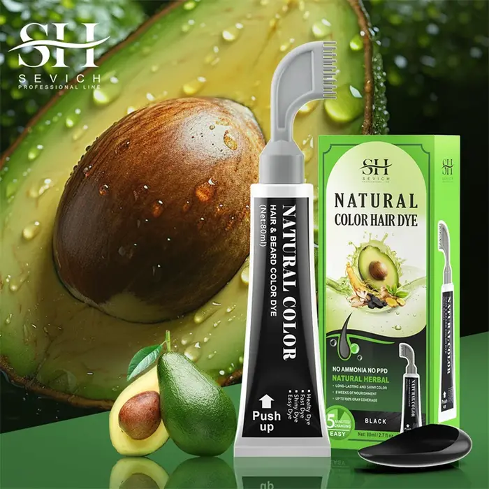 Shampoing Fast Hair Dye à l'avocat avec peigne
