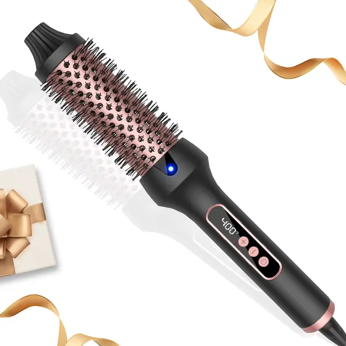 Peigne à friser chauffant brosse thermique style professionnel brosse ronde fer à friser volumateur 