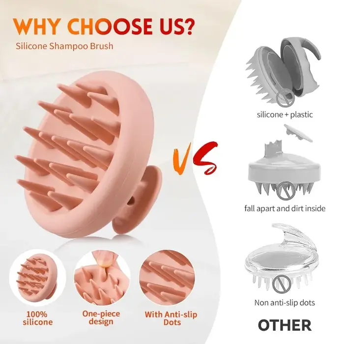 Brosse à shampoing en Silicone