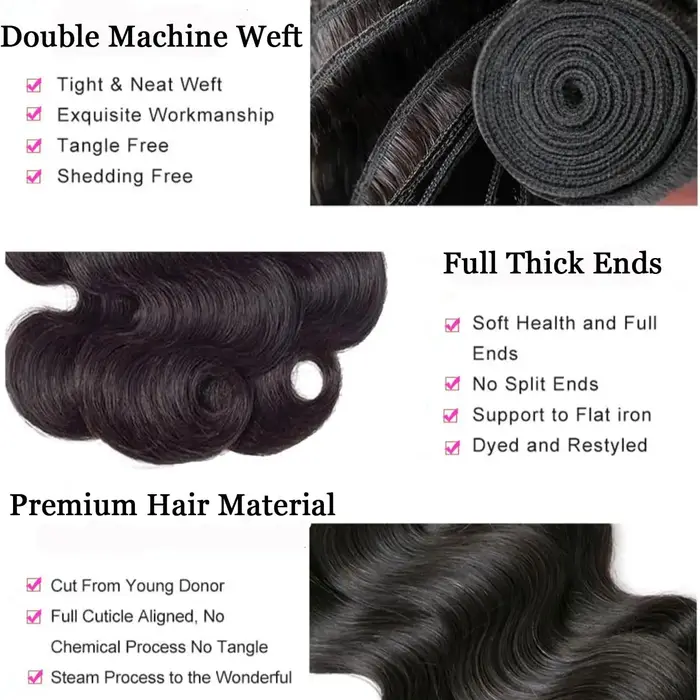 Extensions de cheveux humains Remy brésiliens ondulés naturels, 1/3/4 lots, 34 36 38 40 pouces