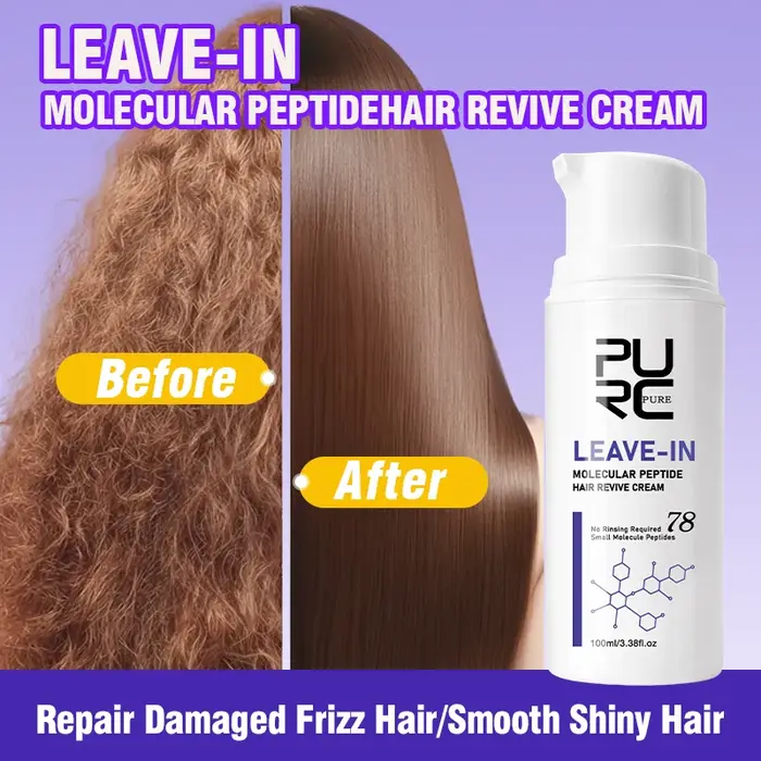 PURC Traitement capillaire à la kératine, masque capillaire sans rinçage, lissage, réparation des ch