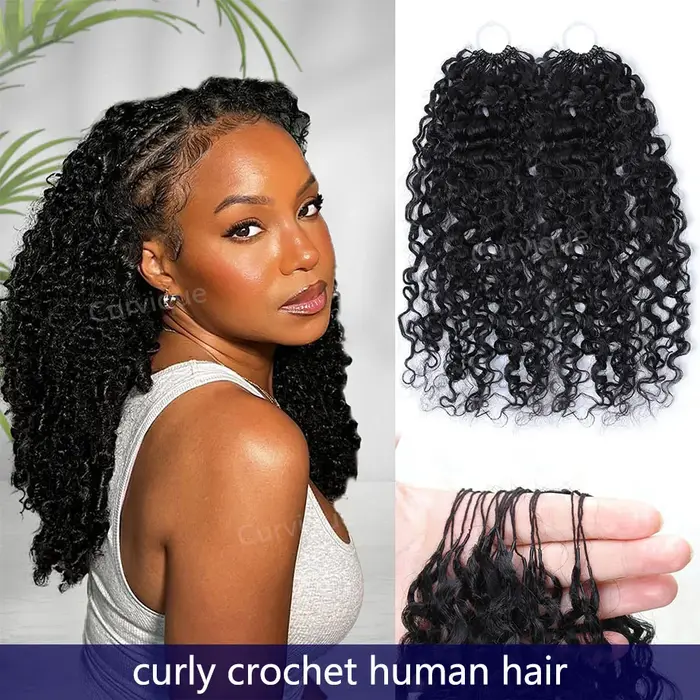 Extensions de cheveux humains bouclés au crochet