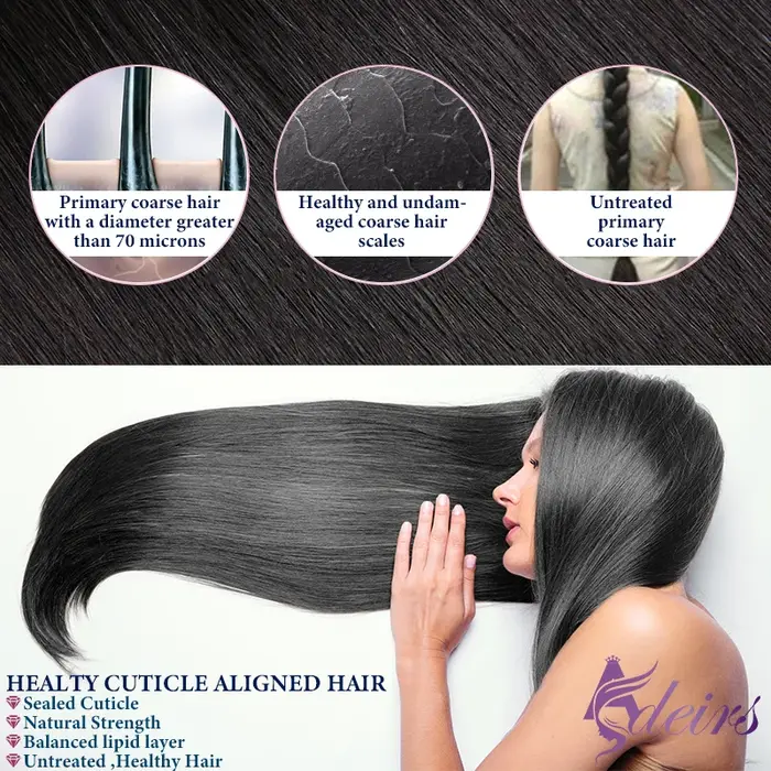 ADEIRS deuxième plume extensions de cheveux naturel réel