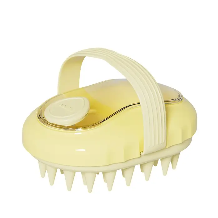 Shampoing en Silicone, masseur de cheveux du cuir chevelu avec distributeur de savon, brosse de Mass