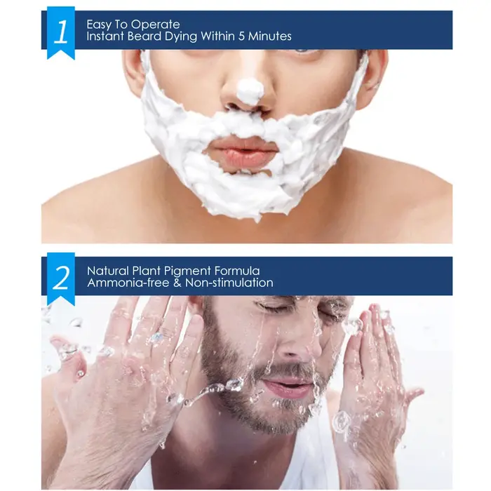 Shampoing de teinture pour barbe noire naturelle
