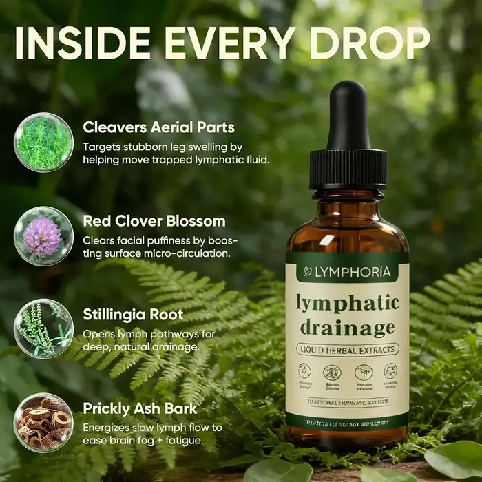Gouttes de drainage lymphatique bio à base d'extraits végétaux liquides favorisant la circulation