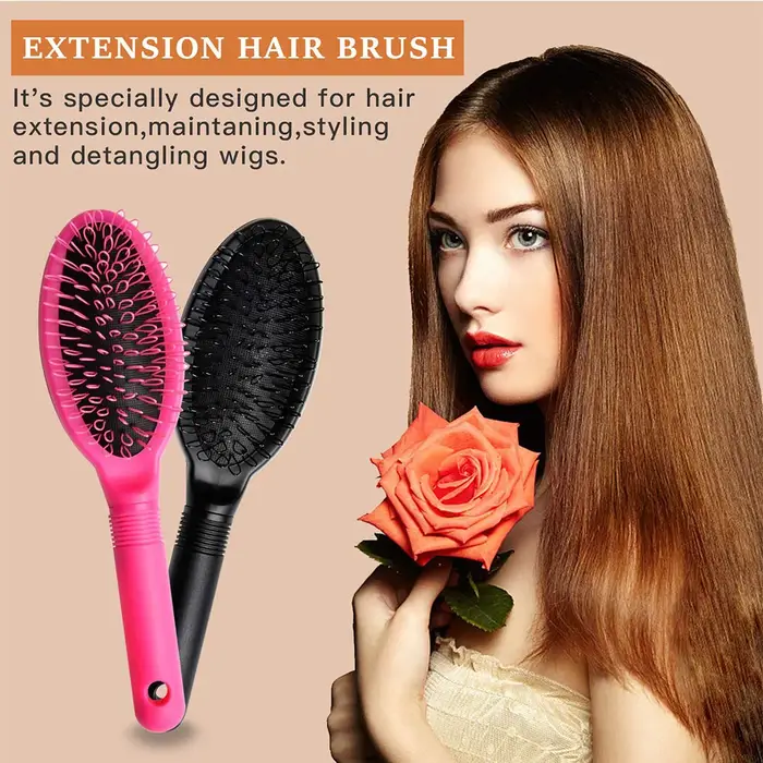 Brosse à perruque en boucle, brosse d'extension de cheveux, pièces de cheveux, toupets, tisse, brosse pour brossage, démêlant, brosse pour perruque synthétique