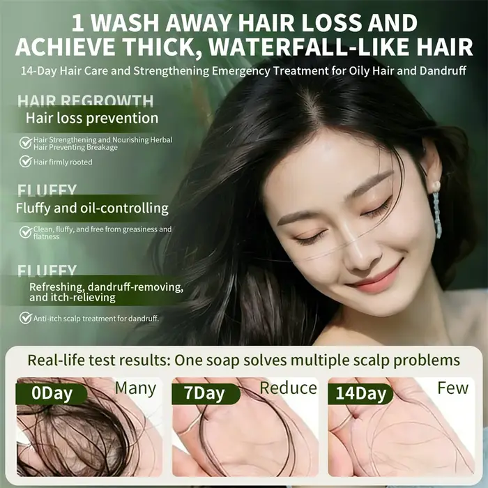 Shampooing Solide Usman Grass & Platycladus pour la Croissance Capillaire