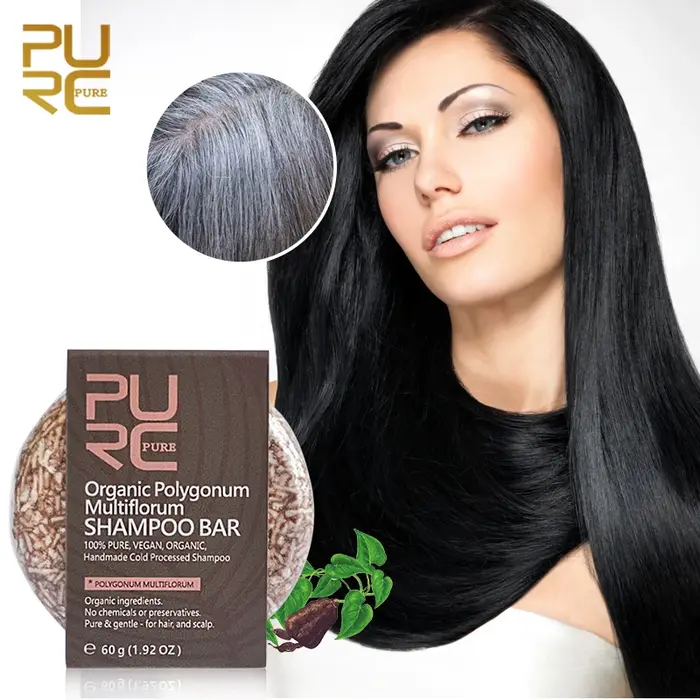 PURC Polygonum Multiflorum shampooing barre savon traité à froid prévenir les cheveux gris lissage f