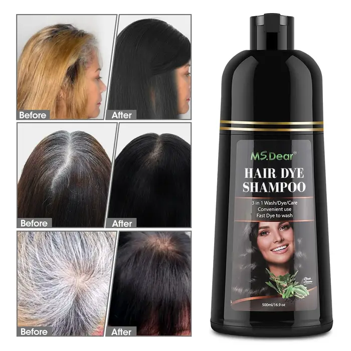 Shampoing instantané à teinture noire