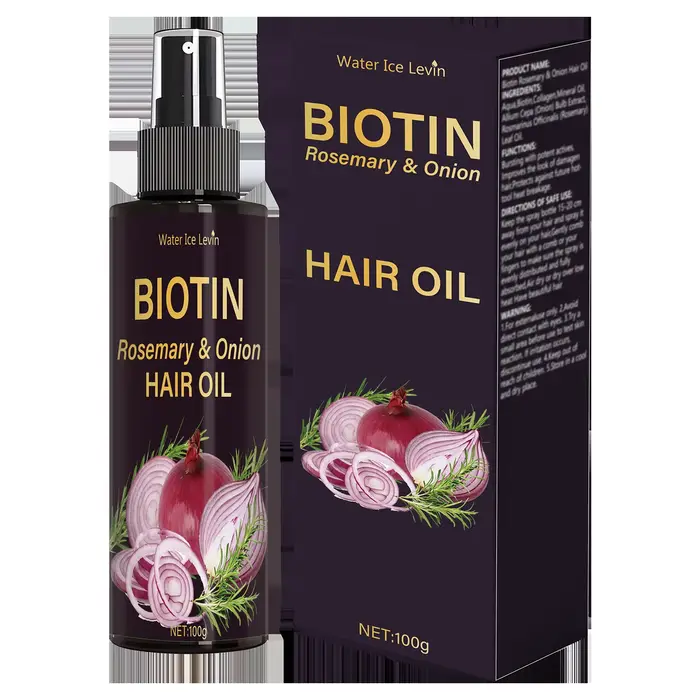 Spray trois-en-un à l'huile de romarin : soin du cuir chevelu/cheveux, avec formule d'oignon, cheveu