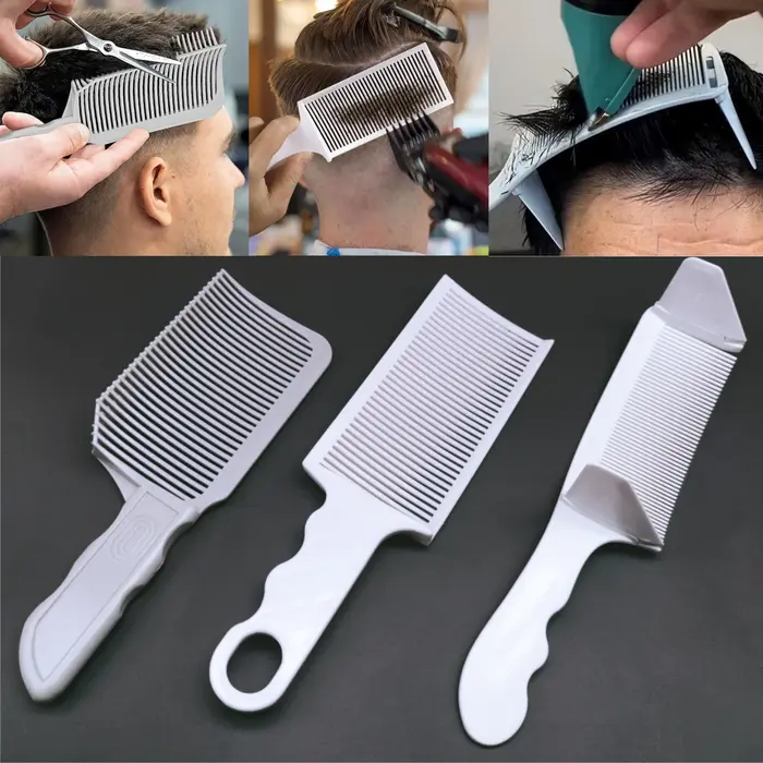 Kit de peignes à cheveux pour barbier, 1/2/3 pièces, coupe de cheveux à dessus plat, peigne décoloré