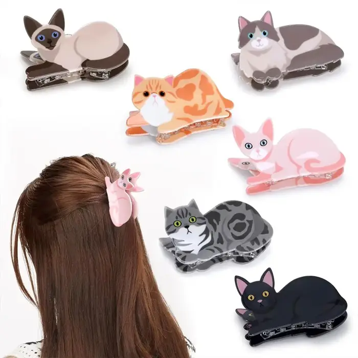 1/2/3/5 pièces chat épingle à cheveux dame mignon petite