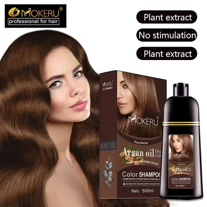 Mokeru naturel organique brun couleur de cheveux permanente coloration