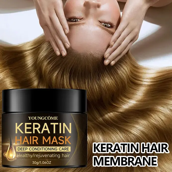 Masque capillaire à la kératine, revitalisant hydratant, doux et lisse, frisottis, soins pour cheveu