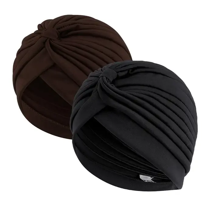 2 pièces/lot Turban extensible tête bonnet couverture torsadé plissé bandeau couleurs assorties couv