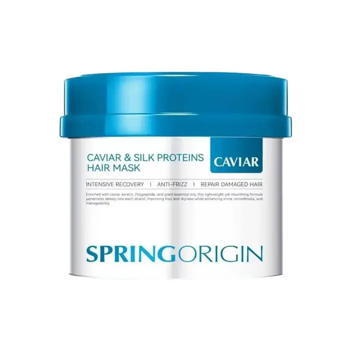 Masque capillaire SPRINGORIGIN aux protéines de soie et caviar, anti-frisottis, répare les cheveux a