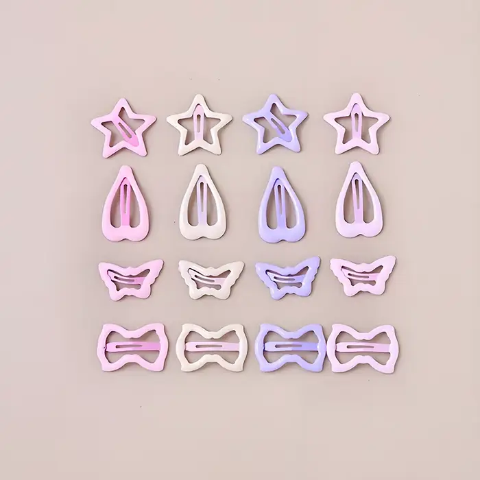 Ensemble de pinces à cheveux étoiles douces et douces, Barrettes sans traction pour bébés filles et