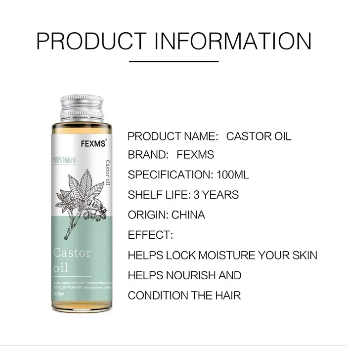 Huile de ricin 100 % pure pour la croissance des cheveux