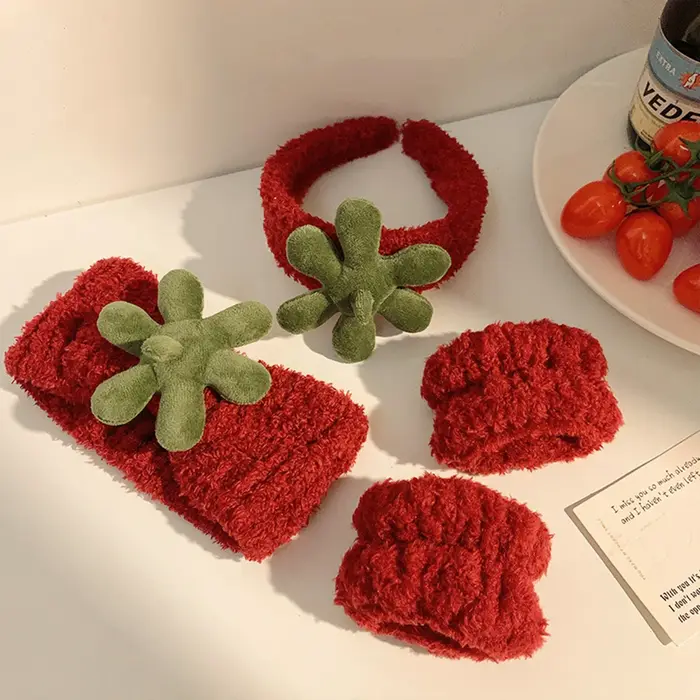 3 pièces lavage visage bandeau doux confortable en peluche