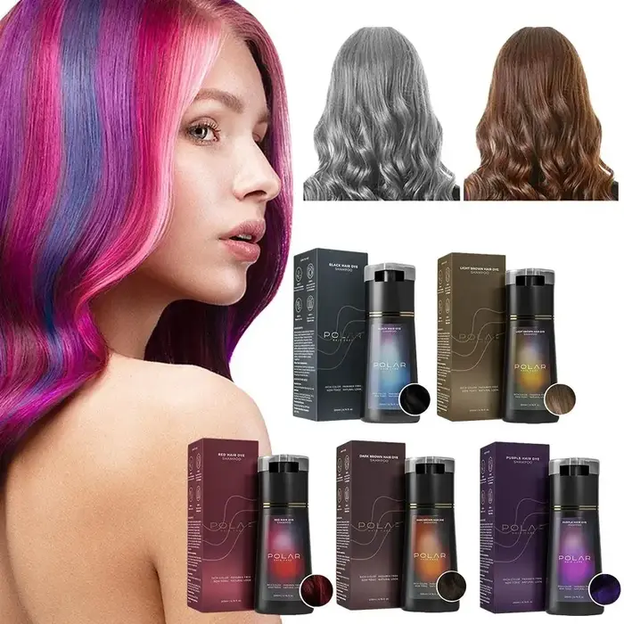 Shampoo colorant pour cheveux 3 en 1, colorant instantané pour cheveux, nourrissant, couleur longue durée, pour femmes et hommes, couverture des cheveux gris, 200ML