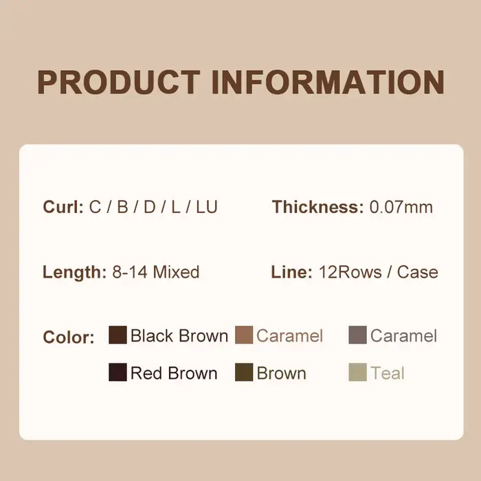 NATUHANA Extension de cils couleur Caramel individuel Faux vison couleur Faux cils marron sarcelle m