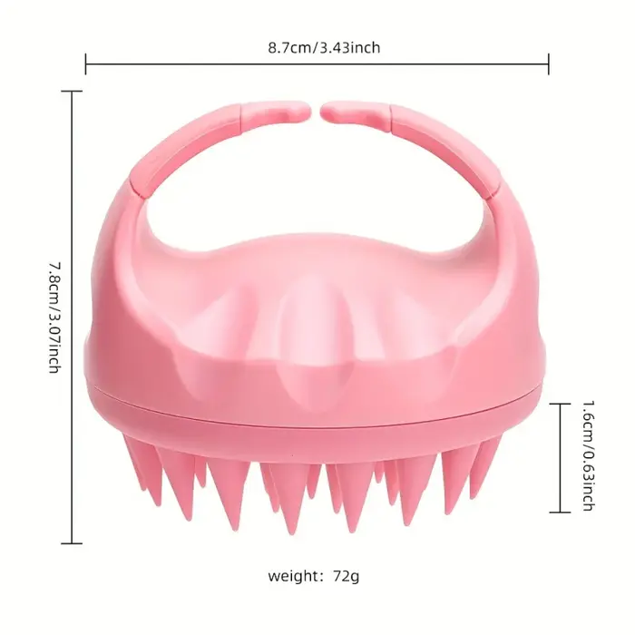 Brosse à shampoing en silicone doux pour massage du cuir chevelu