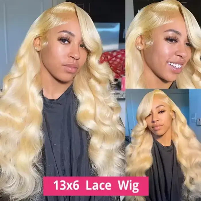 20 34 pouces 250% densité 613 perruque de cheveux humains 13x6 Hd dentelle frontale perruque vague d