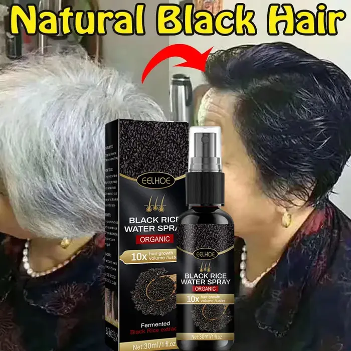 Spray de traitement capillaire gris blanc à base de plantes, couverture de cheveux blancs à noir, ré