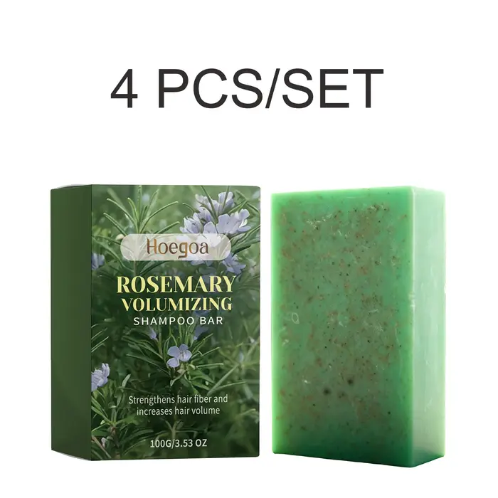Shampooing Solide Volumisant au Romarin Nettoyage Doux Apaise le Cuir Chevelu Huiles Naturelles Renforce les Cheveux Contrôle des Frisottis Lisse et Brillant 100g