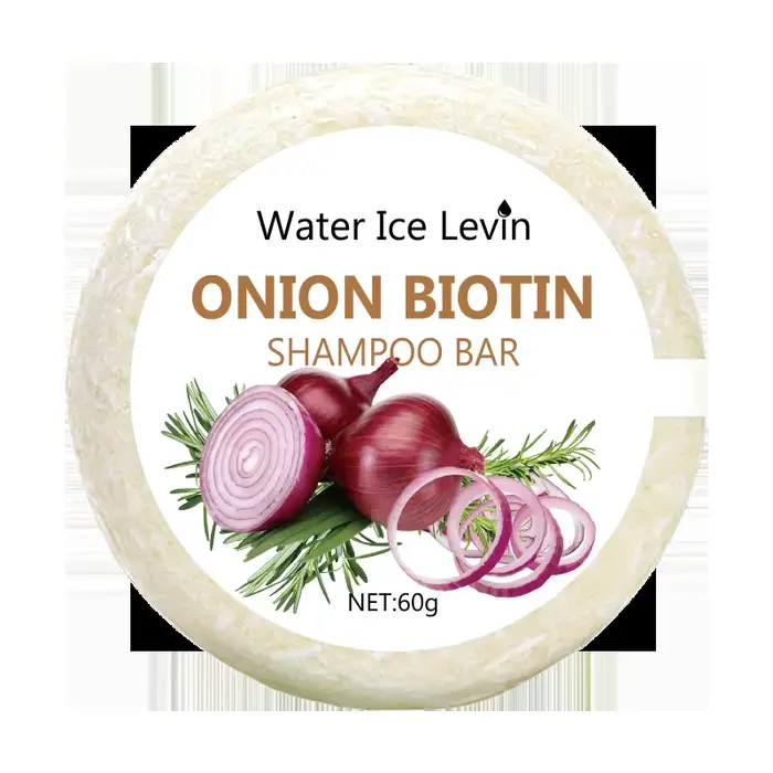 Savon shampooing à la biotine et à l'oignon 60g pour le soin du cuir chevelu et des cheveux, hydrate