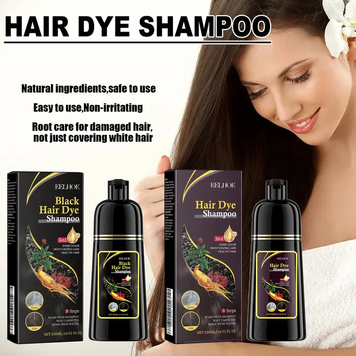 Shampoing de teinture capillaire à base de plantes naturelles 3 en 1