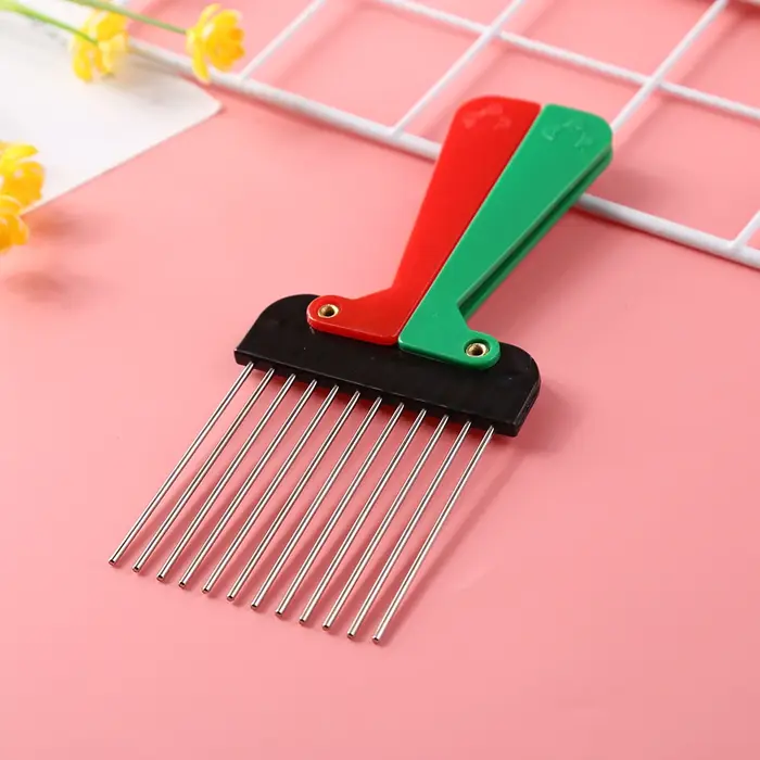 Peigne à cheveux Afro pliable en métal pour Salon de coiffure