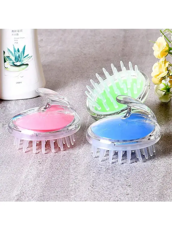 Brosse à shampoing transparente en cristal