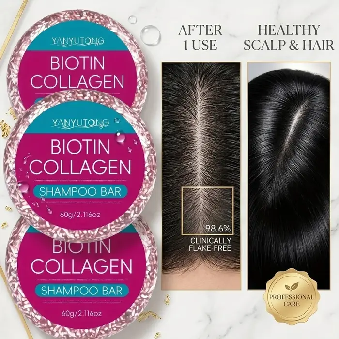 Le shampoing solide au collagène enrichi en biotine hydrate et nourrit