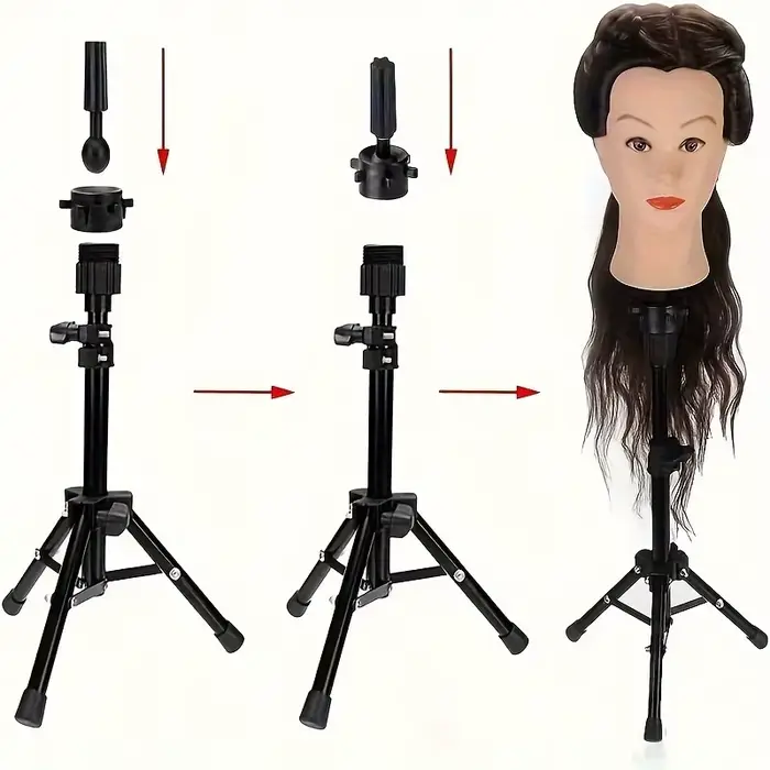 Support de tête de mannequin de table réglable pour la pratique de la coiffure, idéal pour l'entraîn