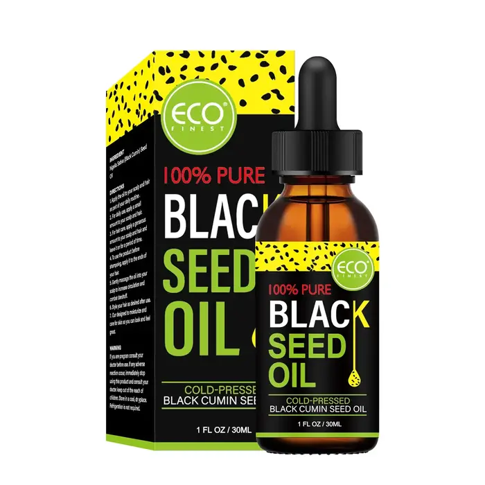 Huile de cumin noir multi-usage 30/60/120ml, huile de ricin noire vierge pressée à froid, soin de la peau, soin du corps, nourrit les cheveux