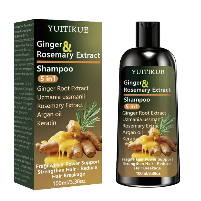 Shampoo à l'extrait de gingembre et de romarin YUITIKUE |   Soin nourrissant 5-en-1, pour tous types