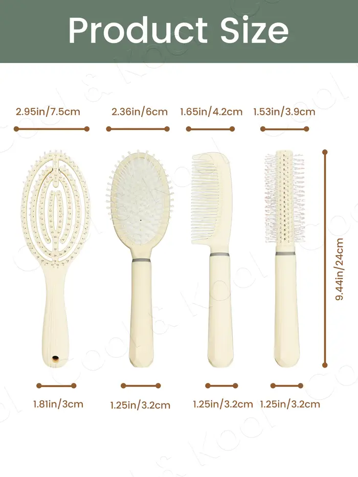 Kit complet de soins capillaires : brosses ultra-douces ventilées et amorties pour un démêlage sans douleur
