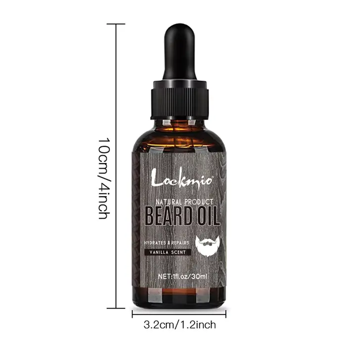 LOCKMIO huile de barbe naturelle pour hommes parfum vanille hydrate répare la croissance des racines
