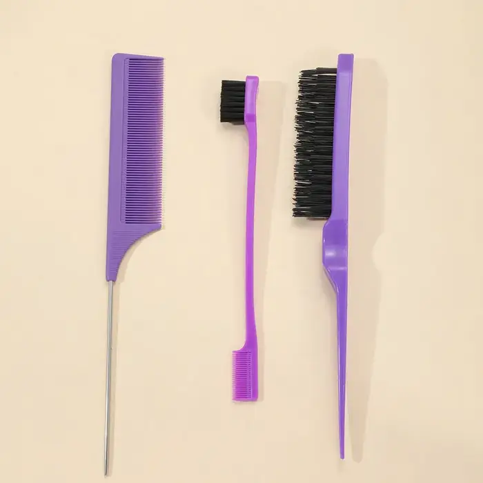 Ensemble de peignes de coiffure 3 pièces avec brosse à cheveux à triple déchirure