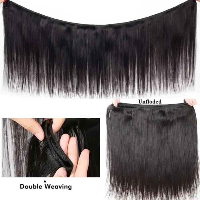 Extensions de Cheveux Humains Vierges Bruts Vietnamiens Double Drawn 12A, Lisses comme des Baguettes