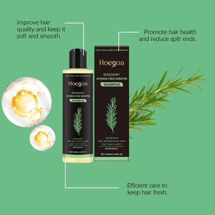 Shampooing au romarin pour cheveux volumineux et épaississants