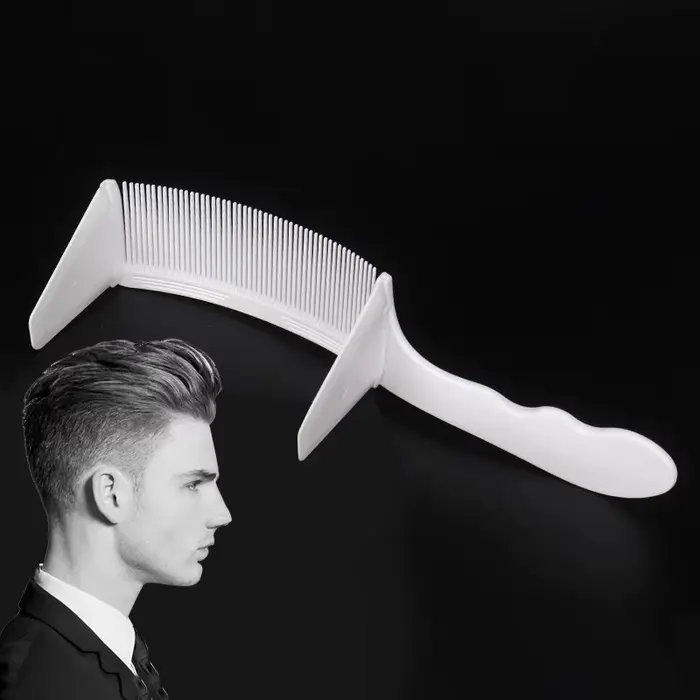 Peigne de positionnement incurvé pour barbier professionnel, 1 pièce, peigne à dessus plat résistant
